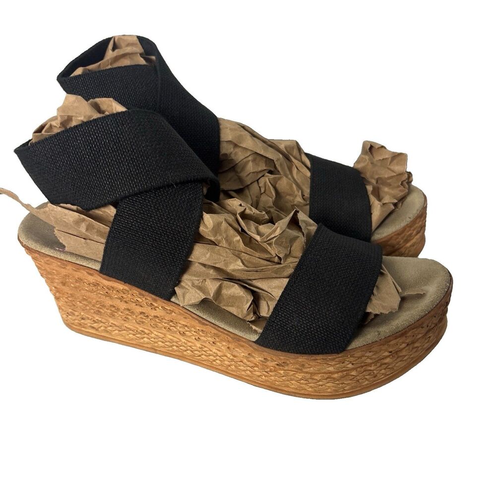 Charleston Shoe Co Cannon Black Croc Size 8 Wedge - Picture 3 of 16